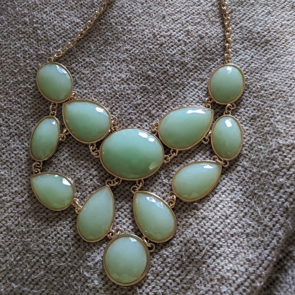 Gold tone statement necklace